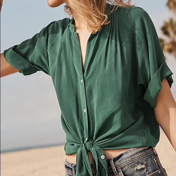 Anthropologie Juni silk blouse xs petite - Picture 1 of 9